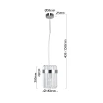 Lampă suspendată crom 1xE14, design elegant, Vetro Light Prestige