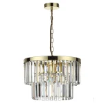 Lampă suspendată auriu antic 5xE14, design clasic, Vetro Light Prestige