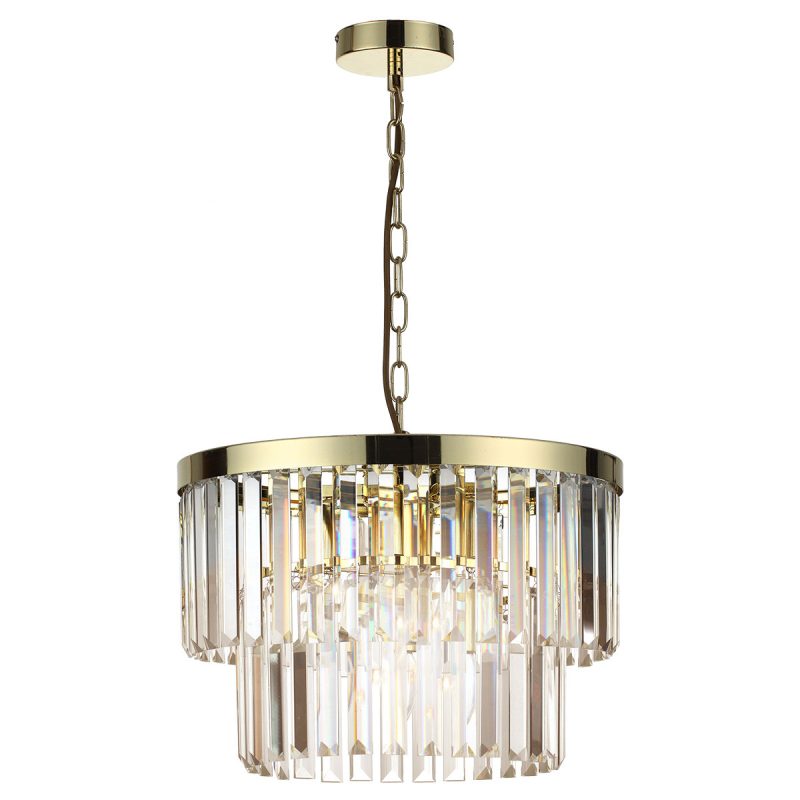 Lampă suspendată auriu antic 5xE14, design clasic, Vetro Light Prestige