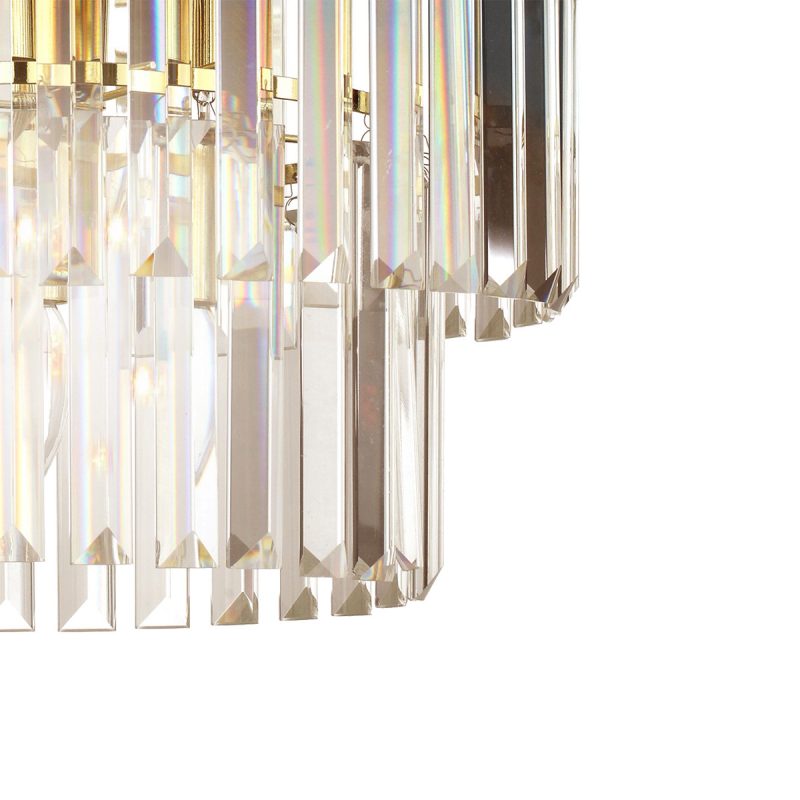 Lampă suspendată auriu antic 5xE14, design clasic, Vetro Light Prestige