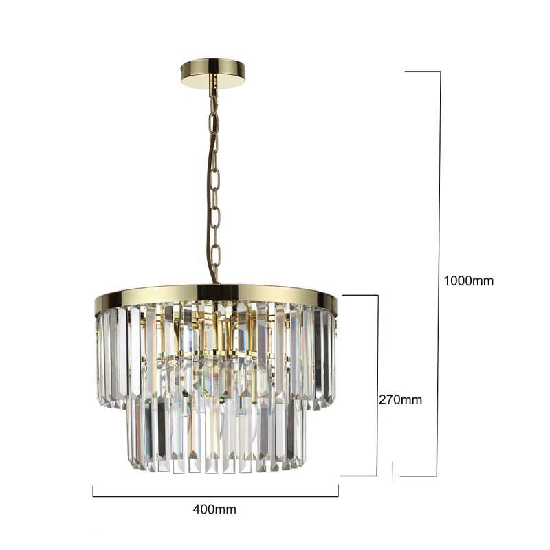 Lampă suspendată auriu antic 5xE14, design clasic, Vetro Light Prestige