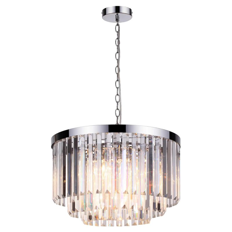 Lampă suspendată argintie 5xE14, stil vintage, Vetro Light Prestige - imagine 5