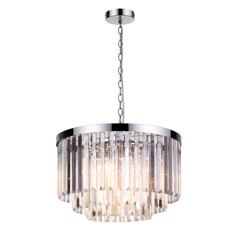 Lampă suspendată argintie 5xE14, stil vintage, Vetro Light Prestige - imagine 6