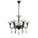 Lampă suspendată neagră 6xE14, design simetric, Tarragona Light Prestige