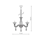 Lampă suspendată neagră 6xE14, design simetric, Tarragona Light Prestige