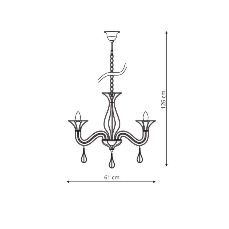 Lampă suspendată neagră 6xE14, design simetric, Tarragona Light Prestige