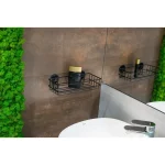 Raft metalic baie, negru, oțel vopsit, AWD02081665, AWD Interiors
