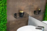 Raft metalic baie, negru, oțel vopsit, AWD02081665, AWD Interiors