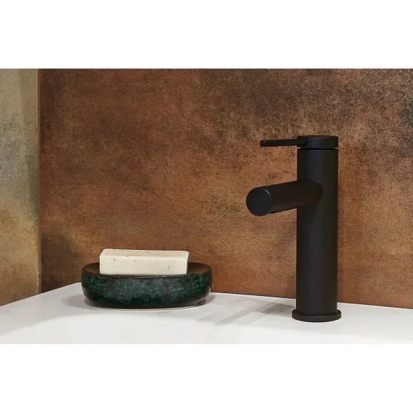 Săpunieră ceramică, neagră cu pete verzi, Beso, AWD02191926, AWD Interiors