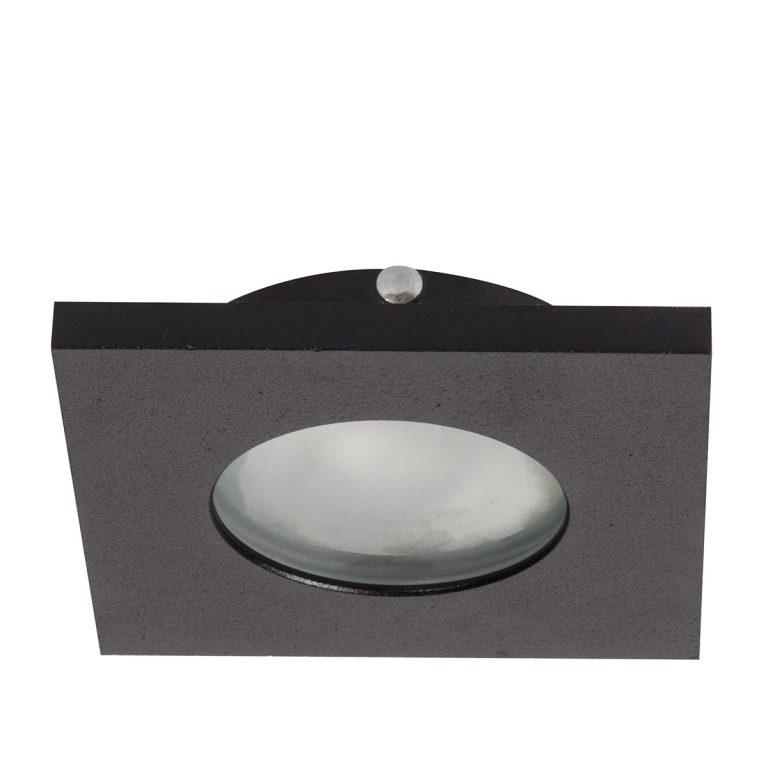 Spot încastrat pătrat negru IP65 1xGU10