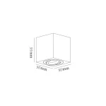 Plafonieră aplicată albă 1xGU10, formă cilindrică, Lyon Light Prestige