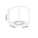 Plafonieră aplicată neagră 1xGU10, formă cilindrică, Lyon Light Prestige