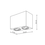 Plafonieră aplicată albă 2xGU10, formă cilindrică, Lyon Light Prestige
