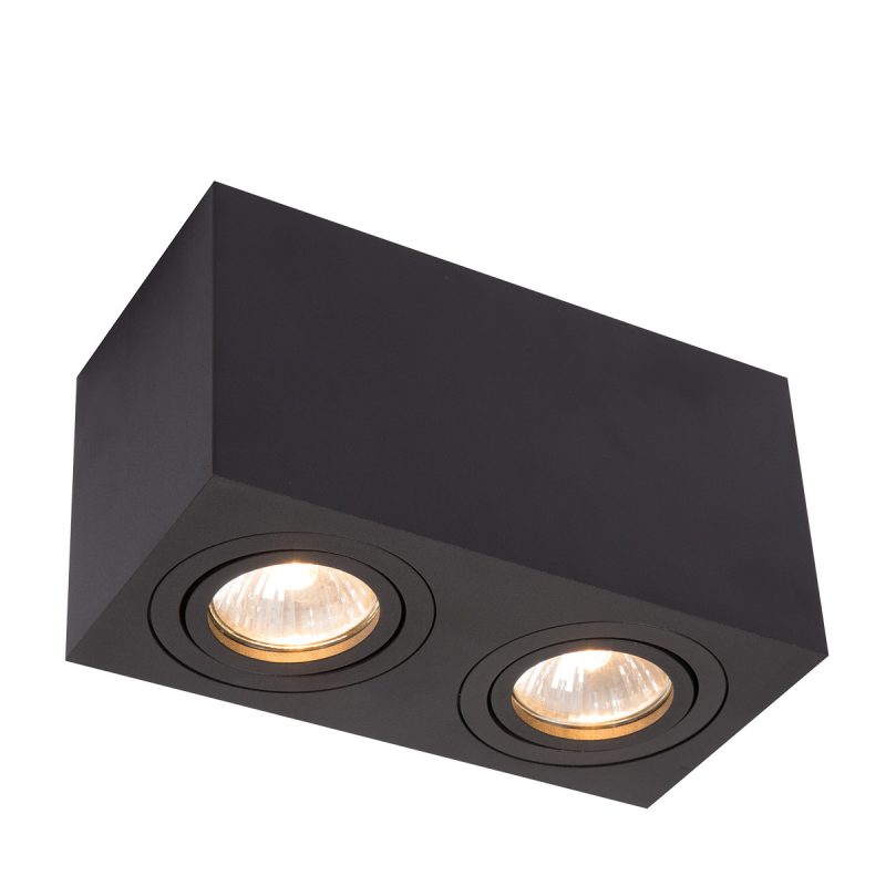 Plafonieră aplicată neagră 2xGU10, formă cilindrică, Lyon Light Prestige - imagine 4