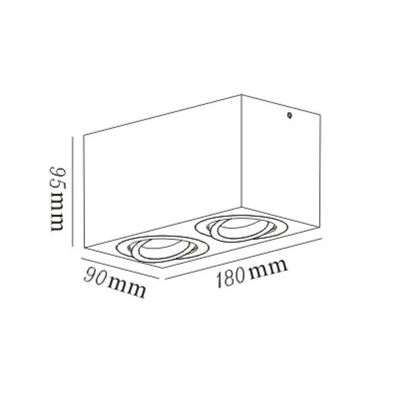 Plafonieră aplicată neagră 2xGU10, formă cilindrică, Lyon Light Prestige - imagine 5