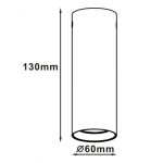 Tub aplicat Manacor, alb-negru, GU10, Light Prestige, 13 cm