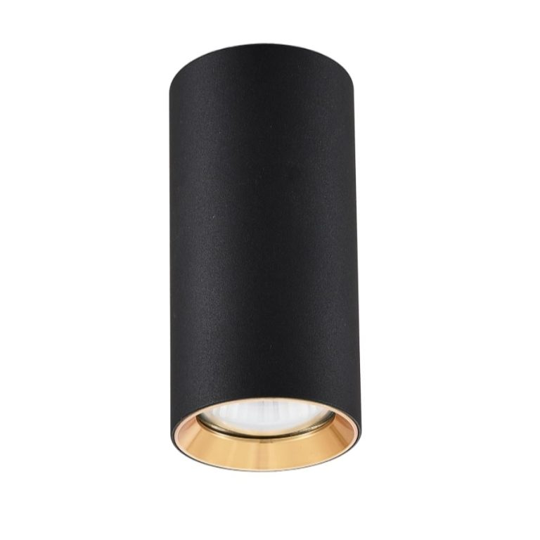 Tub aplicat Manacor 17 cm negru-auriu 1xGU10 Light Prestige