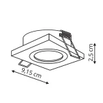Spot încastrat alb 1xGU10, montaj tavan, Metis Light Prestige