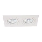 Spot încastrat alb dublu 2xGU10, montaj tavan, Metis Light Prestige