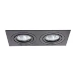 Spot încastrat negru dublu 2xGU10, montaj tavan, Metis Light Prestige