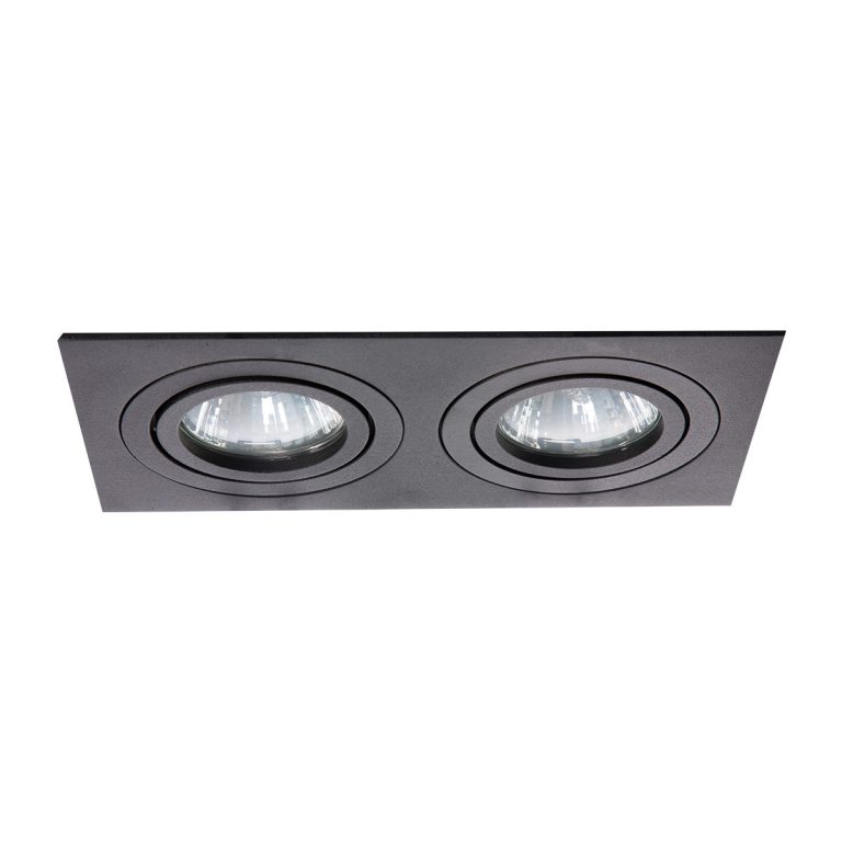 Spot încastrat negru dublu 2xGU10