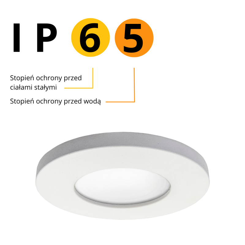 Spot încastrat rotund alb IP65 1xGU10, protecție umiditate, Lagos Light Prestige - imagine 5
