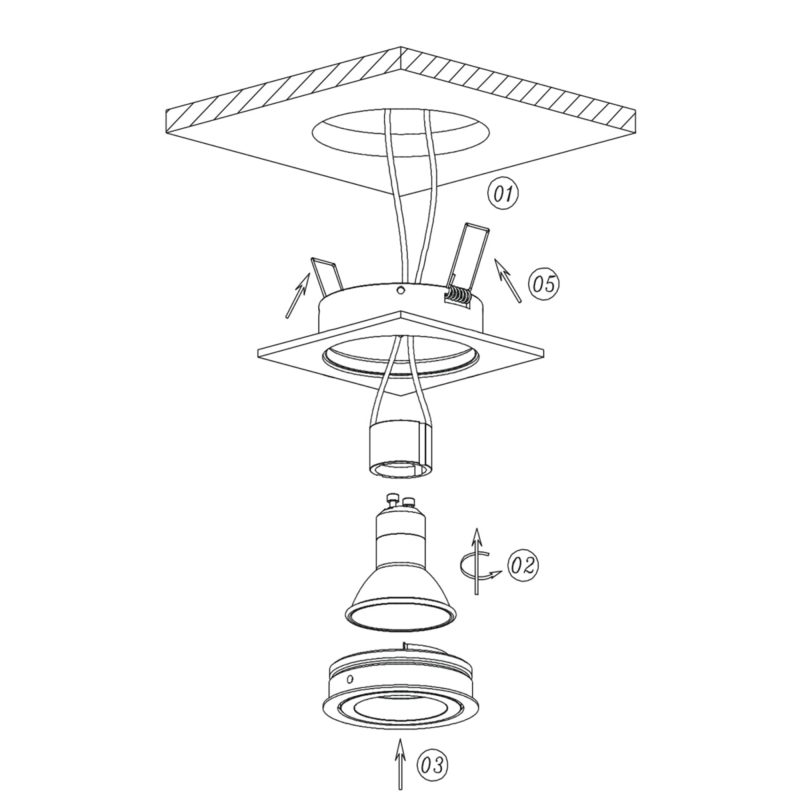 Spot încastrat rotund alb IP65 1xGU10, protecție umiditate, Lagos Light Prestige - imagine 7