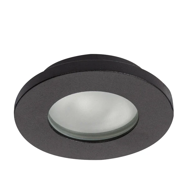 Spot încastrat rotund negru IP65 1xGU10
