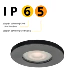 Spot încastrat rotund negru IP65 1xGU10, protecție umiditate, Lagos Light Prestige