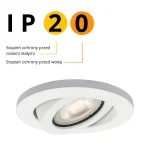 Spot încastrat orientabil alb IP20 1xGU10, iluminat interior, Lagos Light Prestige