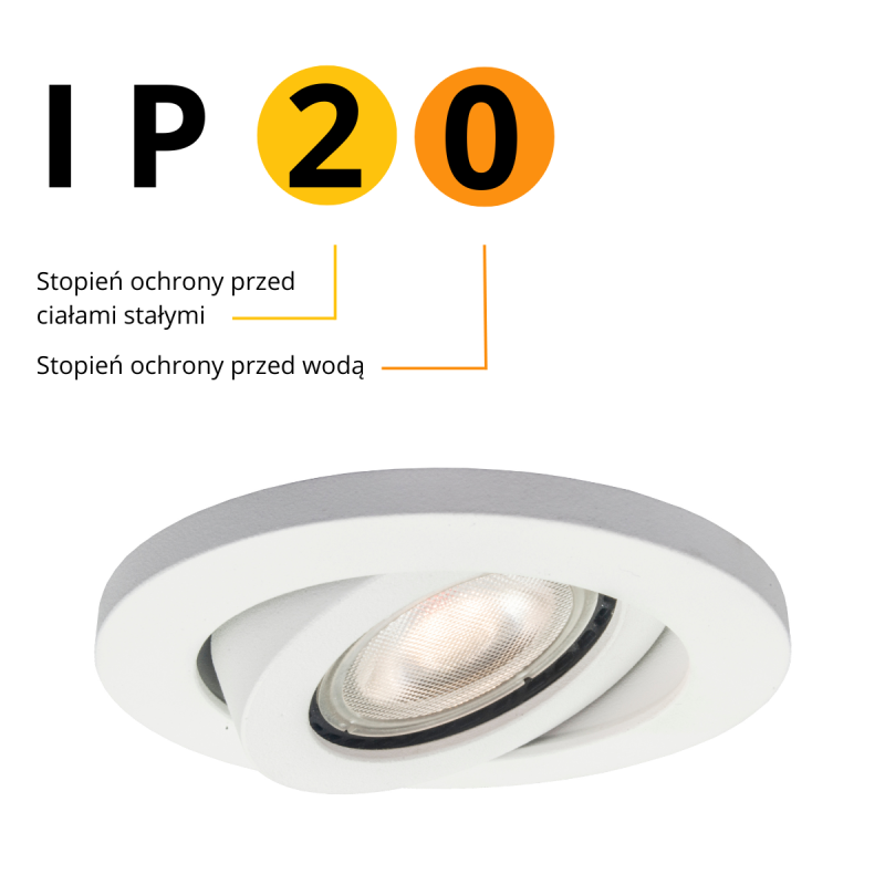 Spot încastrat orientabil alb IP20 1xGU10, iluminat interior, Lagos Light Prestige - imagine 4