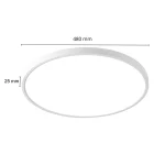 Plafonieră albă 48 cm, LED CCT, formă rotundă, California Light Prestige