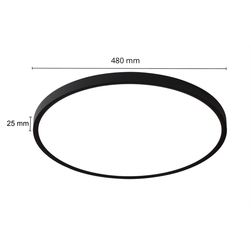 Plafonieră neagră 48 cm, LED CCT, formă rotundă, California Light Prestige - imagine 9