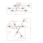 Plafonieră neagră 6xG9, design modern, Dorado Light Prestige