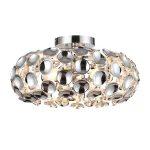 Plafon decorativ argintiu 3xE15, design rafinat, Ferrara Light Prestige
