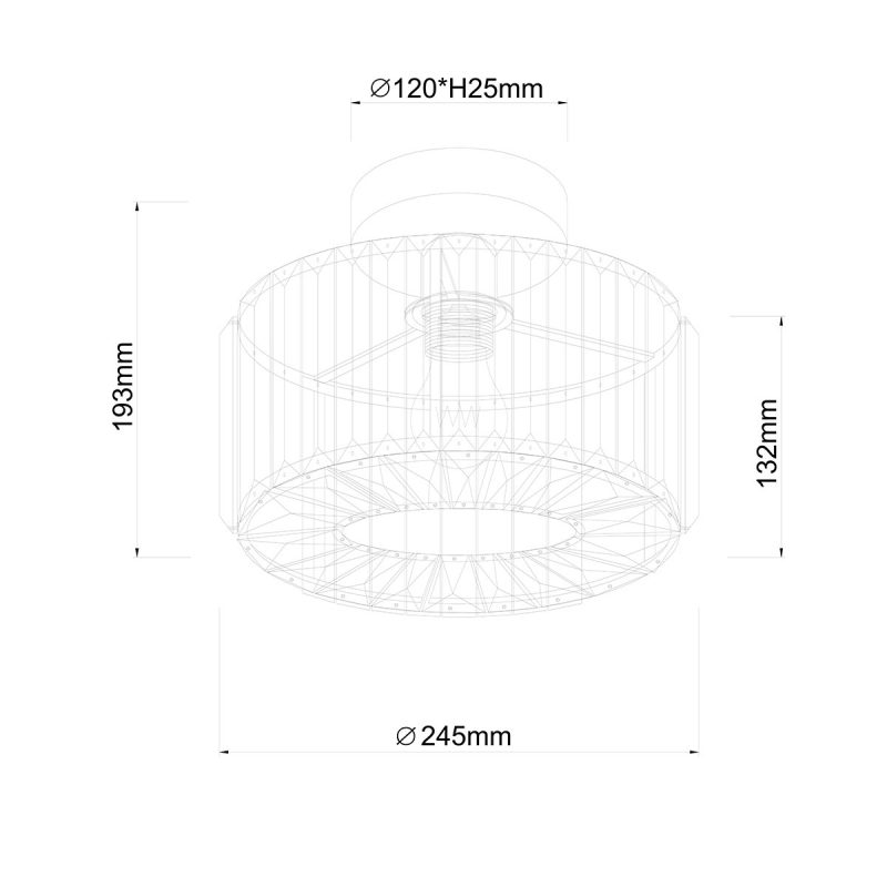 Plafonieră crom 1xE27, stil industrial, Galactico Light Prestige - imagine 7
