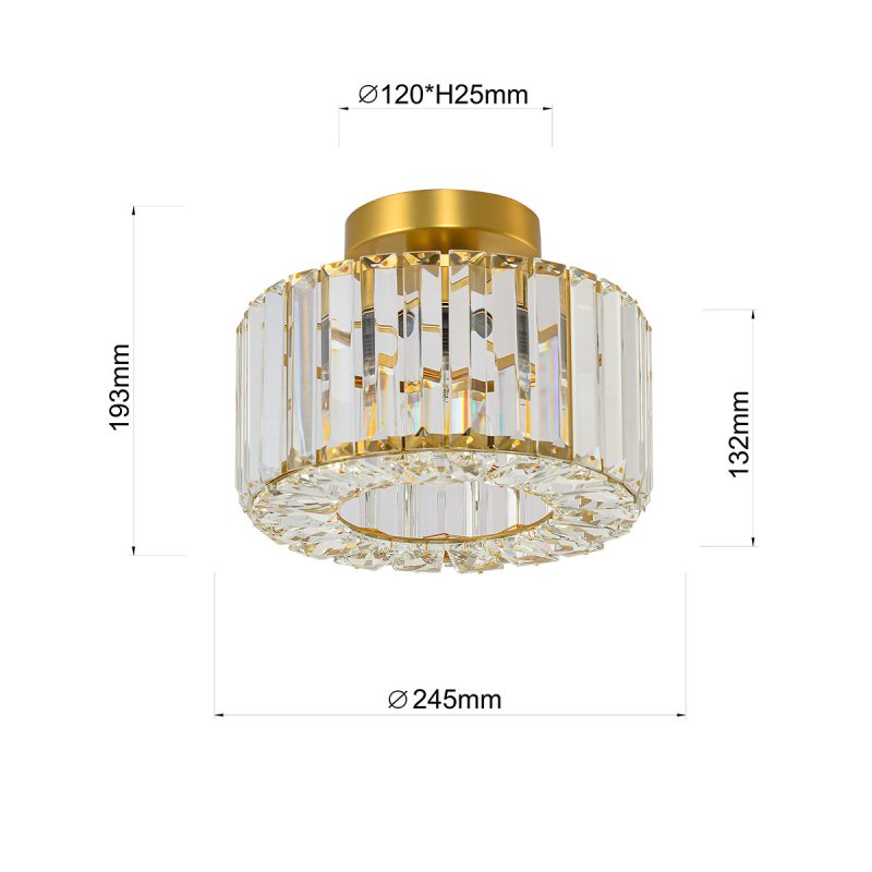 Plafonieră aurie 1xE27, stil industrial, Galactico Light Prestige