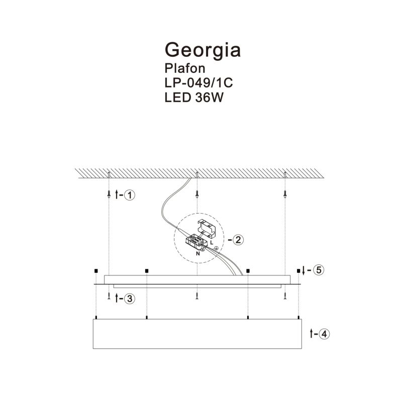 Plafonieră neagră LED CCT, diametru 60 cm, iluminat decorativ, Georgia Light Prestige - imagine 6