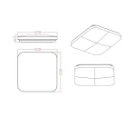 Plafonieră pătrată neagră LED 4000K, 33cm, Babilon Light Prestige