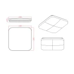 Plafonieră pătrată neagră LED 4000K, 38cm, Babilon Light Prestige