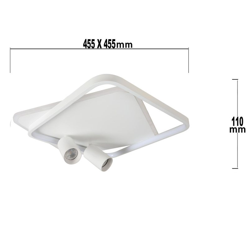 Plafonieră albă LED CCT, 2xGU10, formă pătrată, Parma Light Prestige - imagine 10