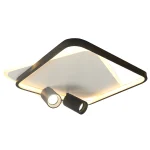Plafonieră neagră LED CCT, 2xGU10, formă pătrată, Parma Light Prestige