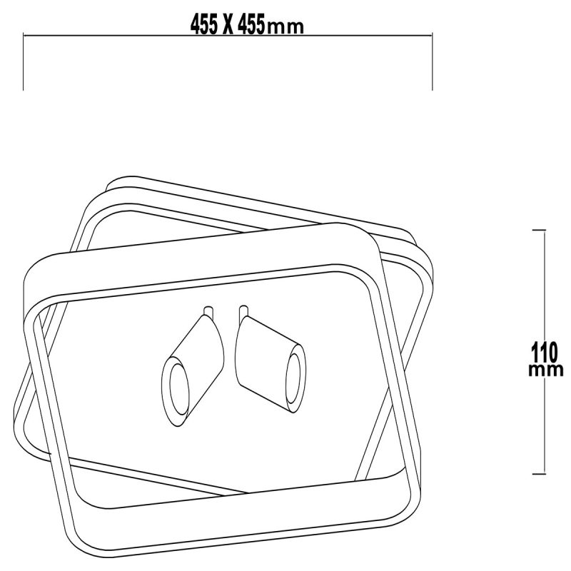Plafonieră neagră LED CCT, 2xGU10, formă pătrată, Parma Light Prestige - imagine 10