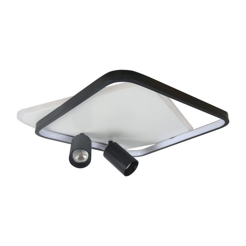 Plafonieră neagră LED CCT, 2xGU10, formă pătrată, Parma Light Prestige - imagine 6