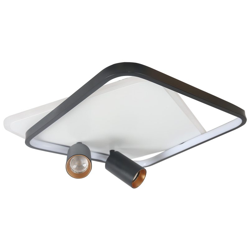 Plafonieră neagră LED CCT, 2xGU10, formă pătrată, Parma Light Prestige - imagine 8