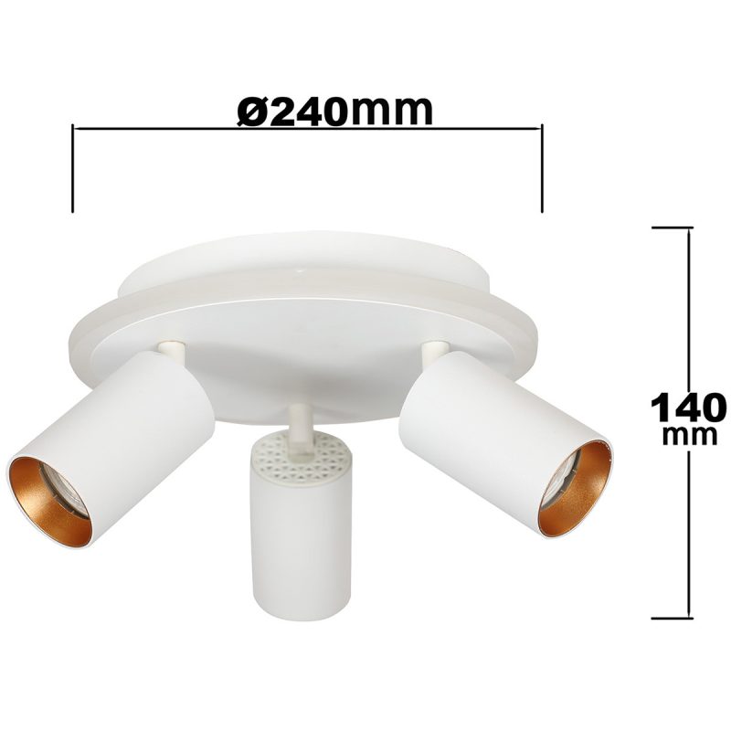 Plafonieră albă LED CCT, 3 spoturi rotunde, Parma Light Prestige - imagine 8