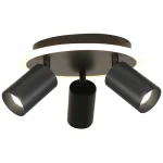 Plafonieră LED cu 3 spoturi rotunde, metal negru, CCT, Parma Light Prestige