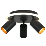Plafonieră neagră LED CCT, 3 spoturi rotunde, Parma Light Prestige