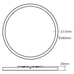 Plafonieră albă 28 cm, LED CCT, design modern, Pryzma Light Prestige