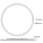 Plafonieră neagră 38 cm, LED CCT, design modern, Pryzma Light Prestige